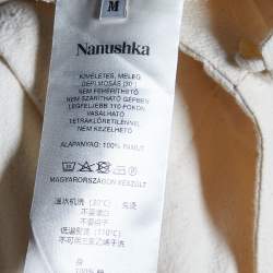 Pre Owned Nanushka Cream Cotton Randi Fringed Wrap Skirt M