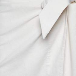 Pre Owned Nanushka Cream Cotton Randi Fringed Wrap Skirt M