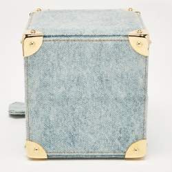 Pre Owned Natasha Zinko Blue Denim Box Crossbody Bag