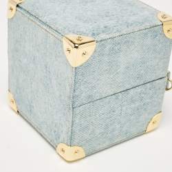 Pre Owned Natasha Zinko Blue Denim Box Crossbody Bag