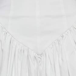 مملوكة مسبقًا فستان نبيد صغير جداً كورسيت قماش كريب مطاطي أبيض قصير