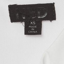 مملوكة مسبقًا فستان نبيد صغير جداً كورسيت قماش كريب مطاطي أبيض قصير