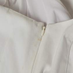 مملوكة مسبقًا فستان نبيد صغير جداً كورسيت قماش كريب مطاطي أبيض قصير