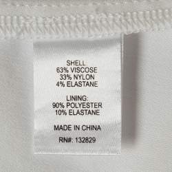 مملوكة مسبقًا فستان نبيد صغير جداً كورسيت قماش كريب مطاطي أبيض قصير