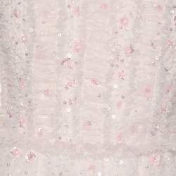 Needle & Thread Light Pink Mesh Violet Shimmer Micro Mini Dress S