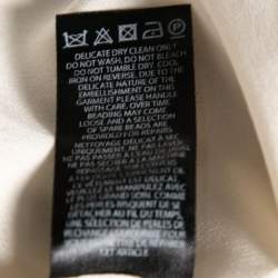 Pre Owned فستان نيد آند ثريد تول شيفون أبيض مزخرف كريستال رقبة واسعة مقاس متوسط (ميديوم)