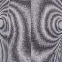 Neil Barrett Grey Stripe Textured Jersey Mini Dress S