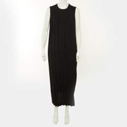 مملوكة مسبقًا فستان ماكسي نيل باريت كريب مطوي أسود مقاس كبير - لارج