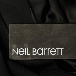 مملوكة مسبقًا فستان ماكسي نيل باريت كريب مطوي أسود مقاس كبير - لارج