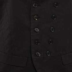  Neil Barrett Black Cotton Blend Single Breasted Button Detail Vest L