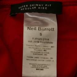 مملوكة مسبقًا Neil Barrett Red Jersey Super Skinny Fit Track Pants S