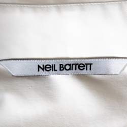 Neil Barrett White Cotton Ruffled Overlay Sleeve Detailed Masculine Fit Shirt M