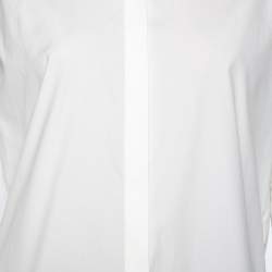 Neil Barrett White Cotton Ruffled Overlay Sleeve Detailed Masculine Fit Shirt M