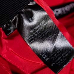 Neil Barrett Red Crepe Elasticized Waist Detail Tube Fit Pants S