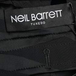 Neil Barrett Black Satin Fringe Tie Belt Slouch Shorts S