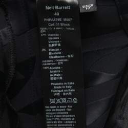 Neil Barrett Black Satin Fringed Tie-Belt Slouch Shorts S