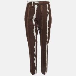 Neil Barrett Brown Abstract Print Cotton Pants S