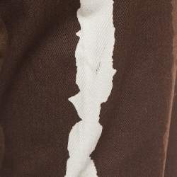Neil Barrett Brown Abstract Print Cotton Pants S