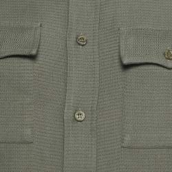 Neil Barrett Olive Green Cotton Military Shirt M