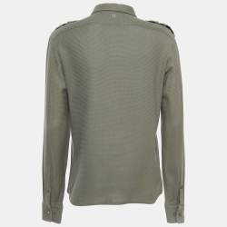 Neil Barrett Olive Green Cotton Military Shirt M