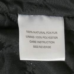 Pre Owned جاكيت نيلي ستوديو فرو ثعلب أسود مقاس متوسط - ميديوم