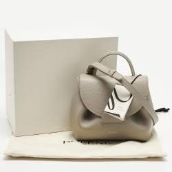 Pre Owned Polene Grey Leather Numéro Un Nano Top Handle Bag