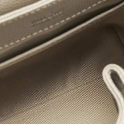 Pre Owned Polene Grey Leather Numéro Un Nano Top Handle Bag