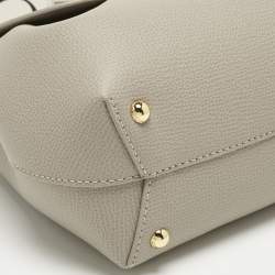 Pre Owned Polene Grey Leather Numéro Un Nano Top Handle Bag