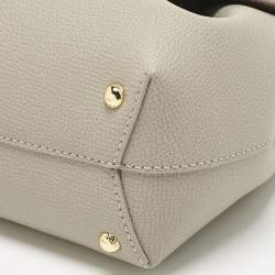 Pre Owned Polene Grey Leather Numéro Un Nano Top Handle Bag