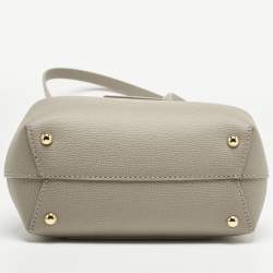 Pre Owned Polene Grey Leather Numéro Un Nano Top Handle Bag