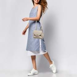 Pre Owned Polene Grey Leather Numéro Un Nano Top Handle Bag