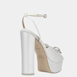 Black Suede Studio x Caroline Stanbury Cream Satin Caroline Sandals Size 38