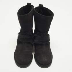 Pre Owned Nicholas Kirkwood Casati Size 37 Black Suede Ankle Length Boots