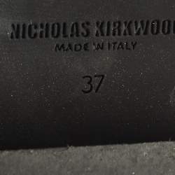 Pre Owned Nicholas Kirkwood Casati Size 37 Black Suede Ankle Length Boots