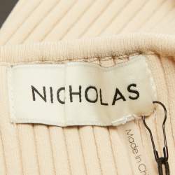 Nicholas Beige Rib Knit Cage Rings Jules Dress S