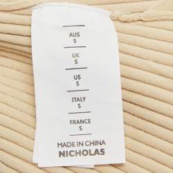 Nicholas Beige Rib Knit Cage Rings Jules Dress S