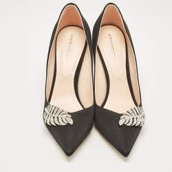 Nicholas Kirkwood Black Grosgrain Monstera Pumps Size 40