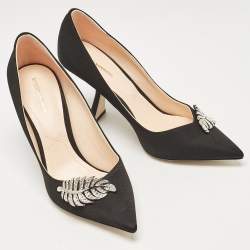 Nicholas Kirkwood Black Grosgrain Monstera Pumps Size 40