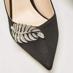 Nicholas Kirkwood Black Grosgrain Monstera Pumps Size 40