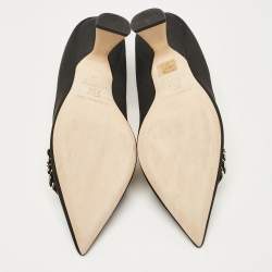 Nicholas Kirkwood Black Grosgrain Monstera Pumps Size 40