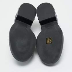 Pre Owned Nicholas Kirkwood Navy Blue Velvet Pearl Embellish Loafers Size 36.5