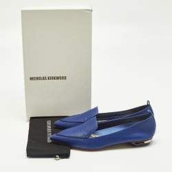 Pre Owned Nicholas Kirkwood Beya Size 40.5 Blue Leather Loafers