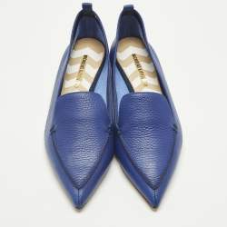 Pre Owned Nicholas Kirkwood Beya Size 40.5 Blue Leather Loafers
