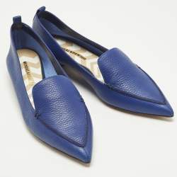 Pre Owned Nicholas Kirkwood Beya Size 40.5 Blue Leather Loafers