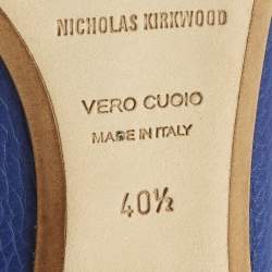 Pre Owned Nicholas Kirkwood Beya Size 40.5 Blue Leather Loafers