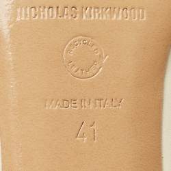 Pre Owned Nicholas Kirkwood Size 41 Cream Leather Pearl Embellished Pointed Toe Pumps