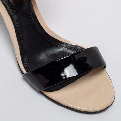 Pre Owned Nicholas Kirkwood Tricolor Patent Leather Ankle Cuff Sandals Size 36.5