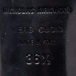 Pre Owned Nicholas Kirkwood Tricolor Patent Leather Ankle Cuff Sandals Size 36.5