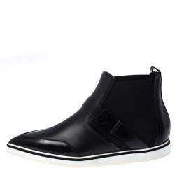 Nicholas Kirkwood Black Leather And Stretch Fabric Pointed Toe Boots Size 41