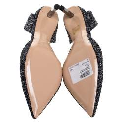Pre Owned Nicholas Kirkwood Black/White Tweed Fabric Polly Bouclé Slingback Pointed Toe Sandals Size 41